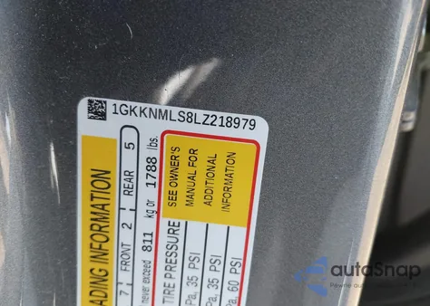 2020 GMC Acadia Fwd Slt из США, поврежденный, VIN 1GKKNMLS8LZ218979